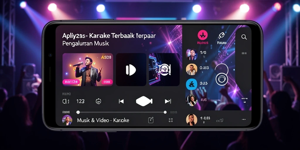 Tampilan antarmuka aplikasi Karaoke ASD123 yang menarik dan fungsional.