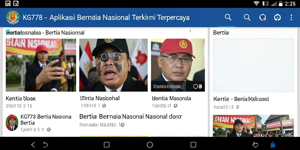 Antarmuka KG778 yang sederhana dan informatif untuk berita nasional.
