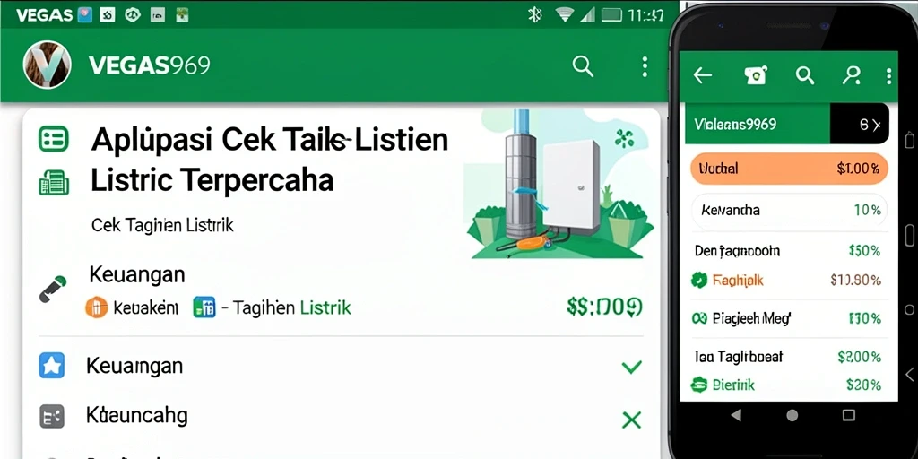 Antarmuka utama aplikasi Cek Tagihan Listrik VEGAS969.