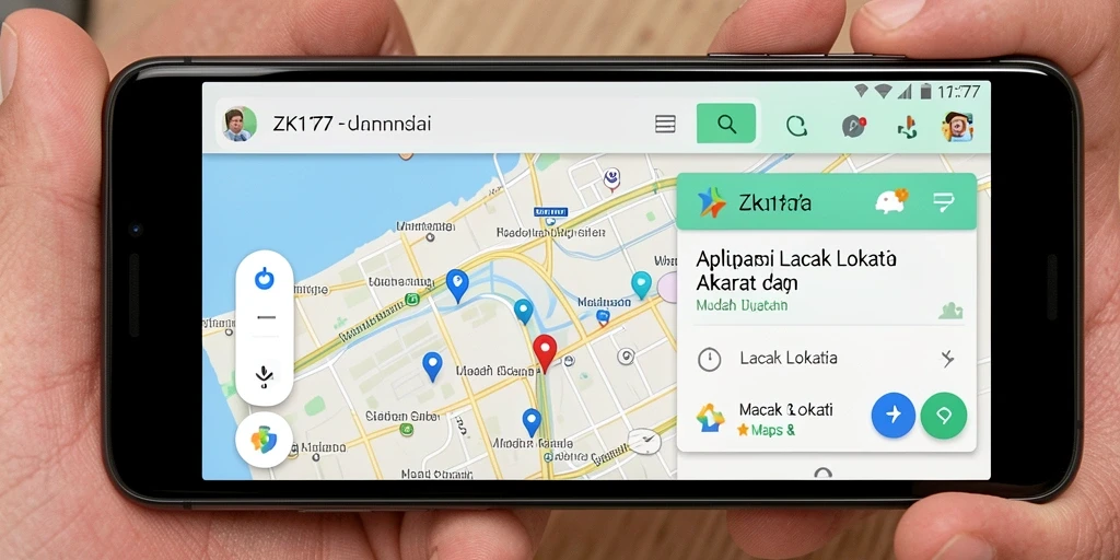 Antarmuka pengguna ZK1177 yang menunjukkan lokasi terkini.