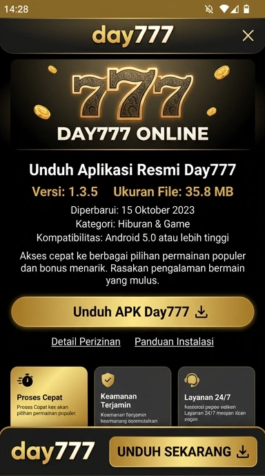 Tampilan halaman APK day777