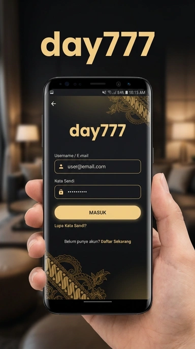 Tampilan halaman login day777